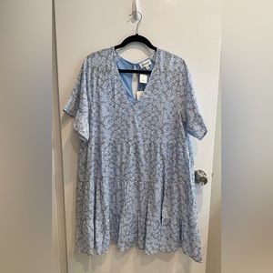 Flower pattern short dress